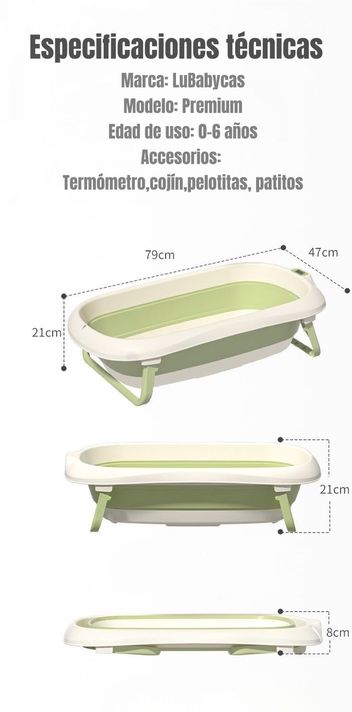 Bañera Con Termómetro Cojín Premium Rosada LuBabycas-7