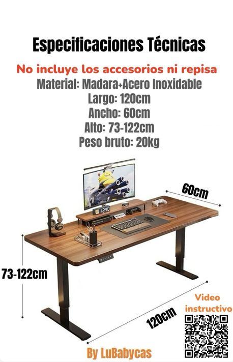 Escritorio Eléctrico Regulable Accesorios 120CM LuBabycas-1
