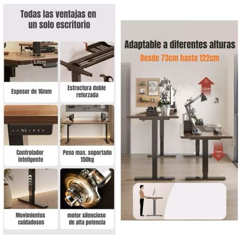 Escritorio Eléctrico Regulable Accesorios 120CM LuBabycas-4