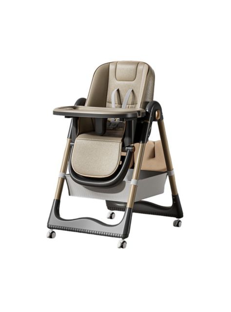 Silla De Comer Reclinable Plegable LuBabycas Café-0