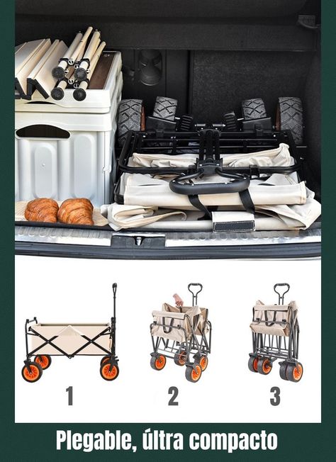 Carrito Para Compras y Camping Con Frenos Negro LuBabycas-4