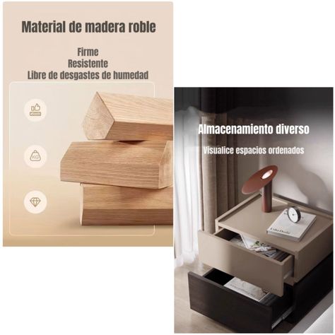 Velador 2 Cajones Flexibles Listo Para Usar Café LuBabycas-3
