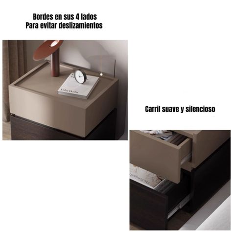 Velador 2 Cajones Flexibles Listo Para Usar Café LuBabycas-6