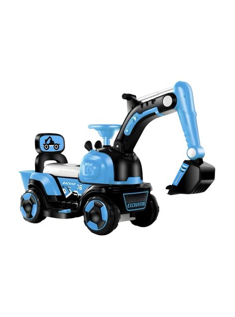 Excavadora Eléctrica Montable Luces Música LuBabycas Azul-0
