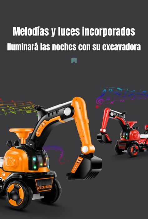 Excavadora Eléctrica Montable Luces Música LuBabycas Azul-5