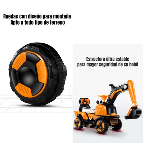 Excavadora Eléctrica Montable Luces Música LuBabycas Azul-6
