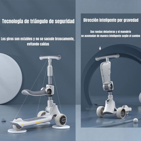 Scooter 3 Ruedas 2 en 1 Últra Resistente LuBabycas Rosado-5