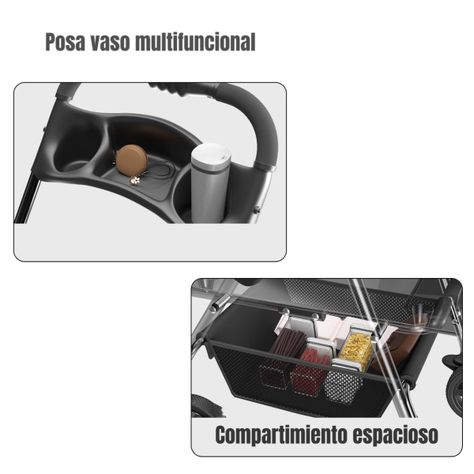 Coche Plegable 2 En 1 Para Mascotas LuBabycas Negro-6