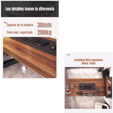 Escritorio Mesa Comedor Gamer 140*60*75cm LuBabycas-6