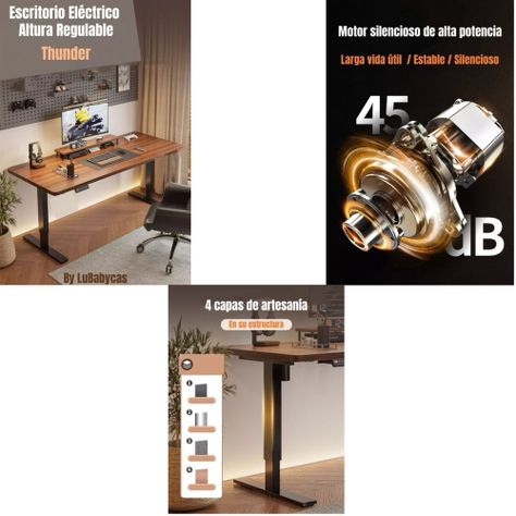 Escritorio Eléctrico Regulable Accesorios 140CM LuBabycas-3