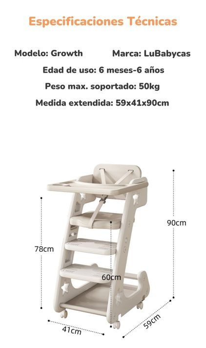 Silla De Comer Multifuncional Growth Cafe LuBabycas-7