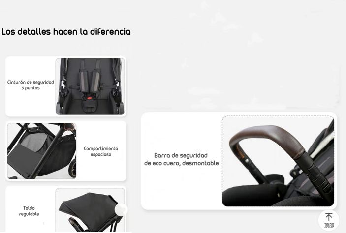 Coche De Paseo Modo Apego Y Panorámico Lubabycas Negro-5