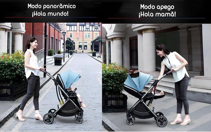 Coche De Paseo Modo Apego Y Panorámico Negro Lubabycas-3
