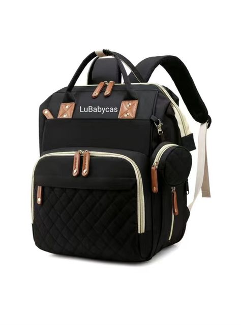 Mochila Maternal Lubabycas Impermeable Con Accesorios Negra-0