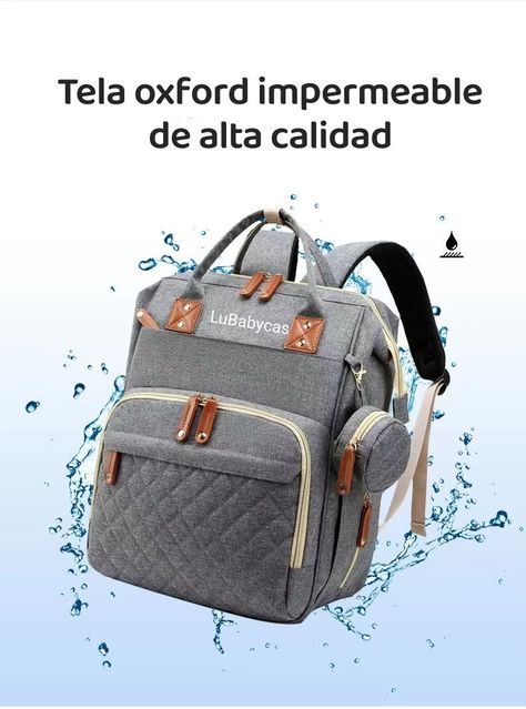 Mochila Maternal Lubabycas Impermeable Con Accesorios Negra-6