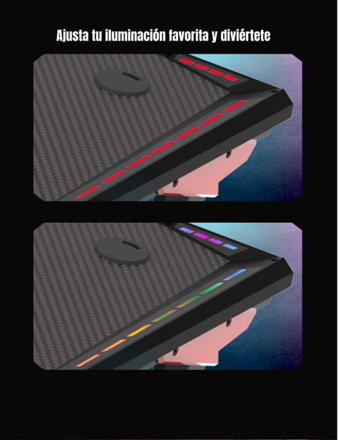 Escritorio Gamer Con Luces 140x60x73cm Negro By LuBabycas-5