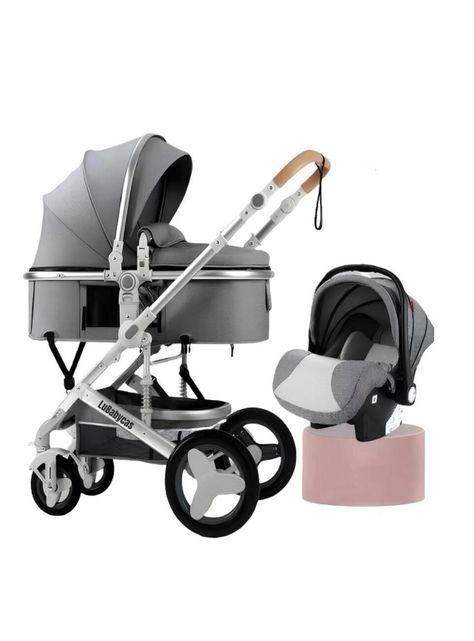 Coche Travel System Con Accesorios Gris LuBabycas-0