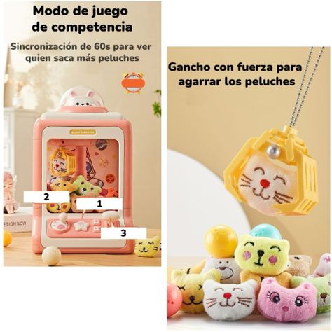 Juego Mini Maquina De Peluches Niños Rosada By LuBabycas-4