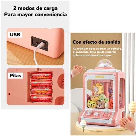 Juego Mini Maquina De Peluches Niños Rosada By LuBabycas-6