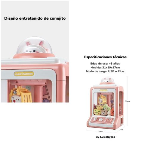 Juego Mini Maquina De Peluches Niños Rosada By LuBabycas-7