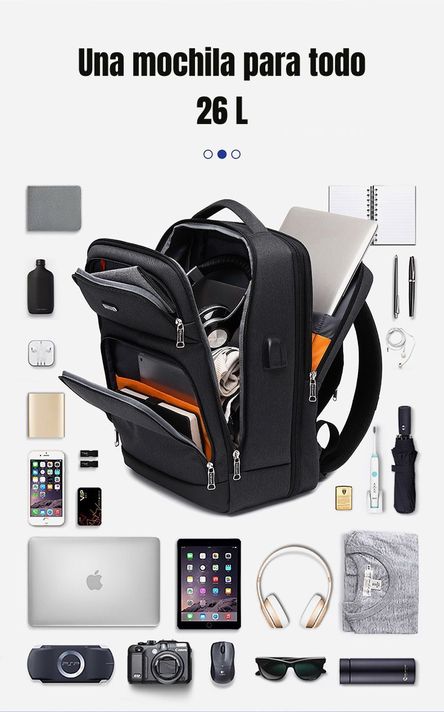 Mochila Notebook Inteligente Con USB Negra By LuBabycas-6