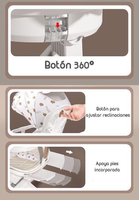 Coche De Paseo 360° Con Mesita Lubabycas Blanco-2