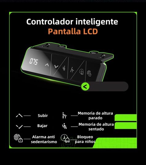 Escritorio Eléctrico Regulable Warrior 120cm LuBabycas-4