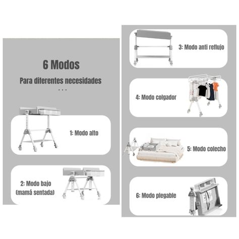 Mudador De Pañales Plegable 3 En 1 LuBabycas Gris-2