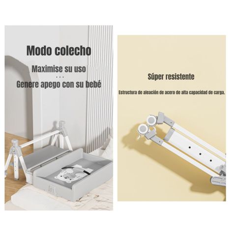 Mudador De Pañales Plegable 3 En 1 LuBabycas Gris-5
