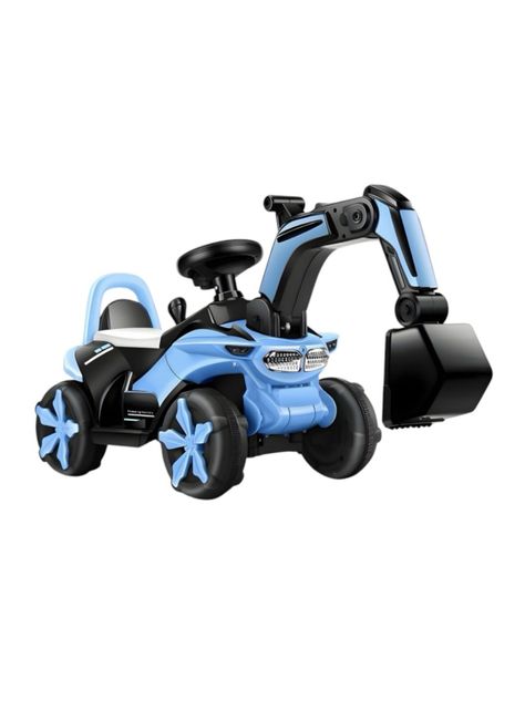 Excavadora Eléctrica Montable Luces Música Azul LuBabycas-0