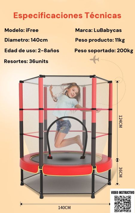 Cama Elástica Diseño Alto 140cm iFree Roasda LuBabycas-7