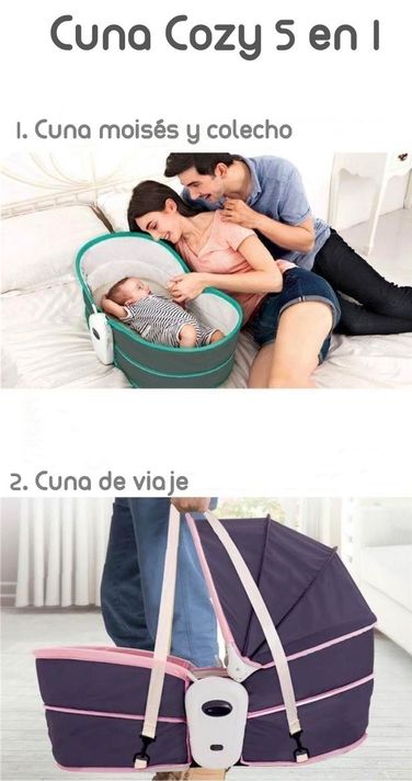 Cuna Moisés 5 En 1 Con Vibración Mosquitero Lubabycas Rosada-1