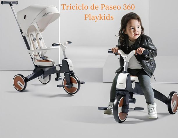 Triciclo Balance 360° 6 En 1 Plegable Blanco LuBabycas-1
