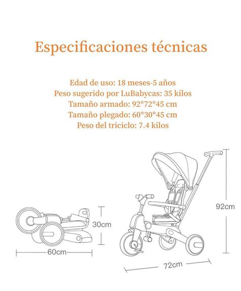 Triciclo Balance 360° 6 En 1 Plegable Blanco LuBabycas-6