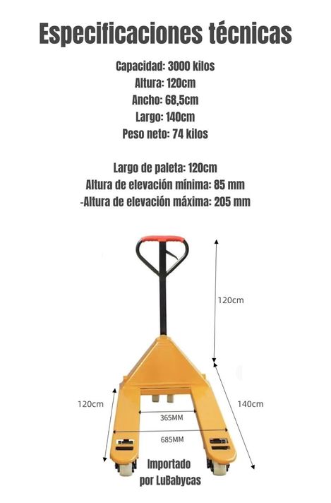 Transpaleta Manual 3000 kilos 685mm By LuBabycas-7