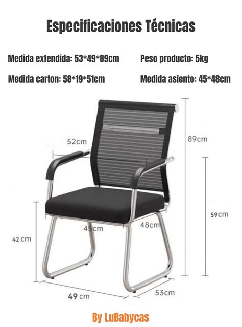 Silla de Escritorio Oficina Negra by LuBabycas-7