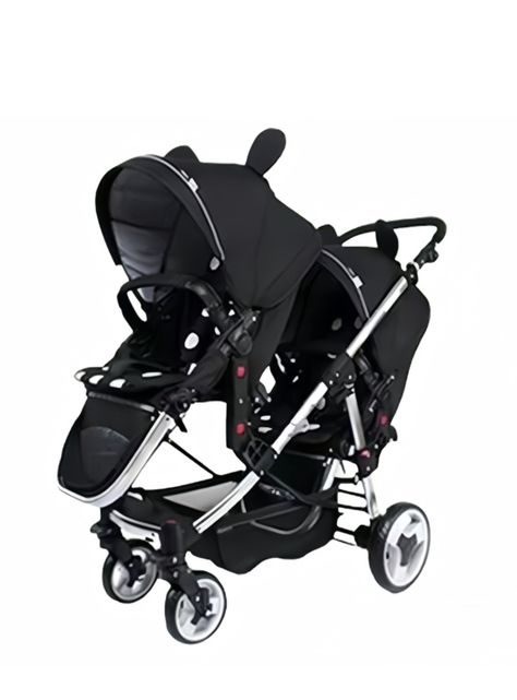 Coche Doble Duo Reclinable 6 Modos En 1 LuBabycas Negro-0