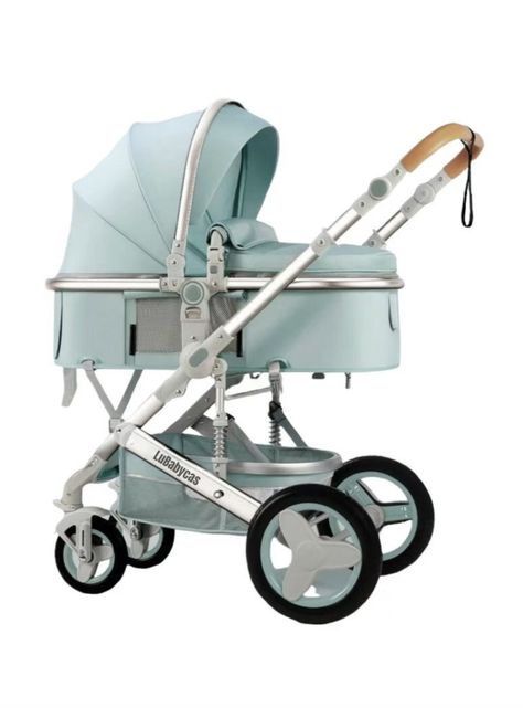Coche Cuna Con Accesorios Luxury Verde Lubabycas-0