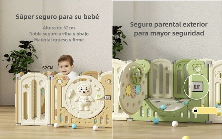 Corral Bebé 153x160cm Con Accesorios Lubabycas-6
