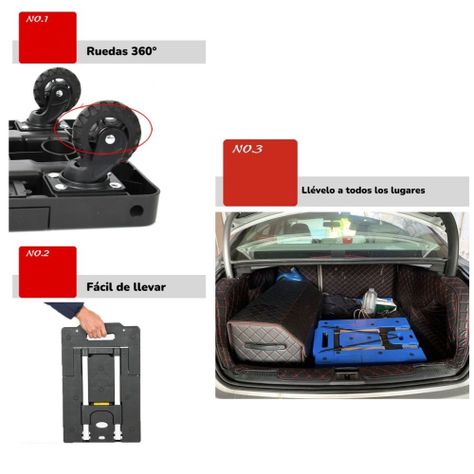 Carro De Carga Plegable Expandible Con Accesorios LuBabycas-3