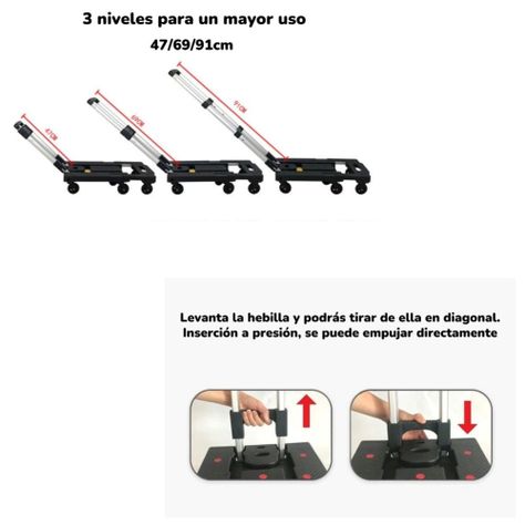 Carro De Carga Plegable Expandible Con Accesorios LuBabycas-5