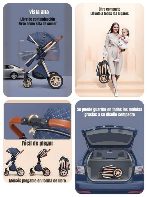Coche Deluxe Con Silla Nido Y Accesorios Gris Lubabycas-3