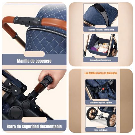 Coche Deluxe Con Silla Nido Y Accesorios Gris Lubabycas-6