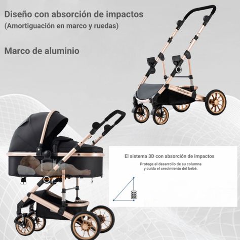 Coche Cuna Con Silla Nido y Accesorios LuBabycas Burdeos-5