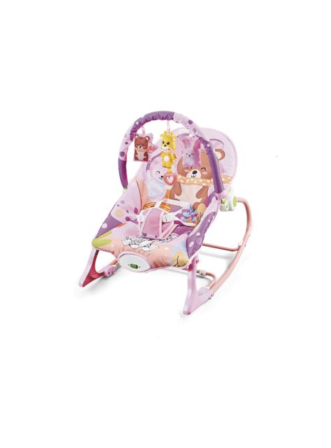 Silla Nido Mecedora Con Vibración y Melodía Rosada LuBabycas-0