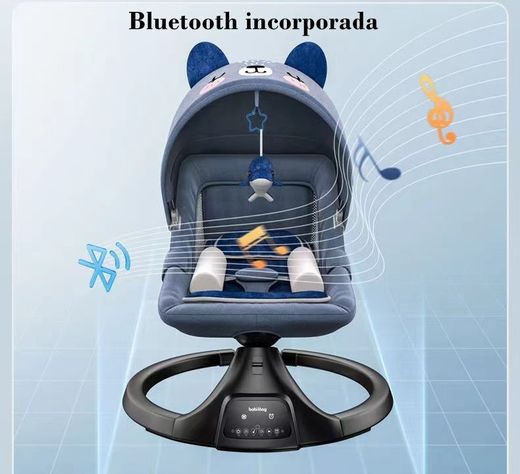 Mecedora Eléctrica Reclinable Bluetooth Lubabycas Osito-5