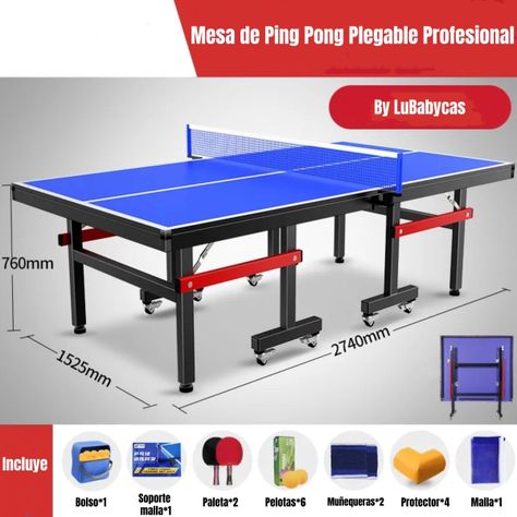 Mesa De Ping Pong Profesional Plegable Accesorios LuBabycas-1