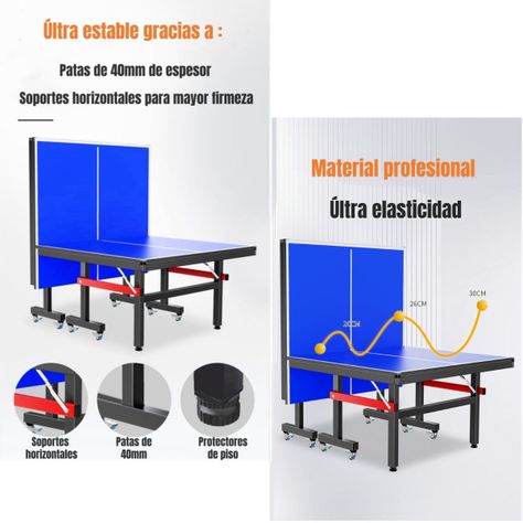 Mesa De Ping Pong Profesional Plegable Accesorios LuBabycas-3