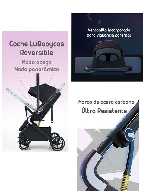 Coche De Paseo Reversible Multiposiciones Lubabycas Minnie-3
