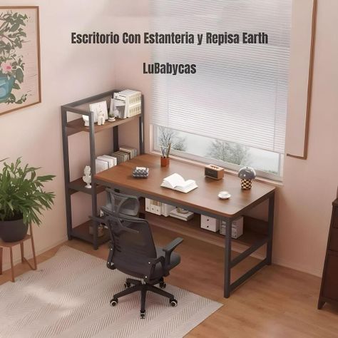 Escritorio 123cm Con Estanteria Y Repisa Earth LuBabycas-1